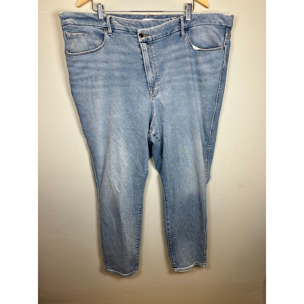 Good American Women's Good Curve GCSKCC1275 Size 24 Blue Straight Jeans EUC